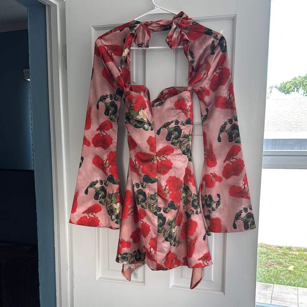 House of CB Red and Pink Floral Mini Dress - Picture 2 of 4
